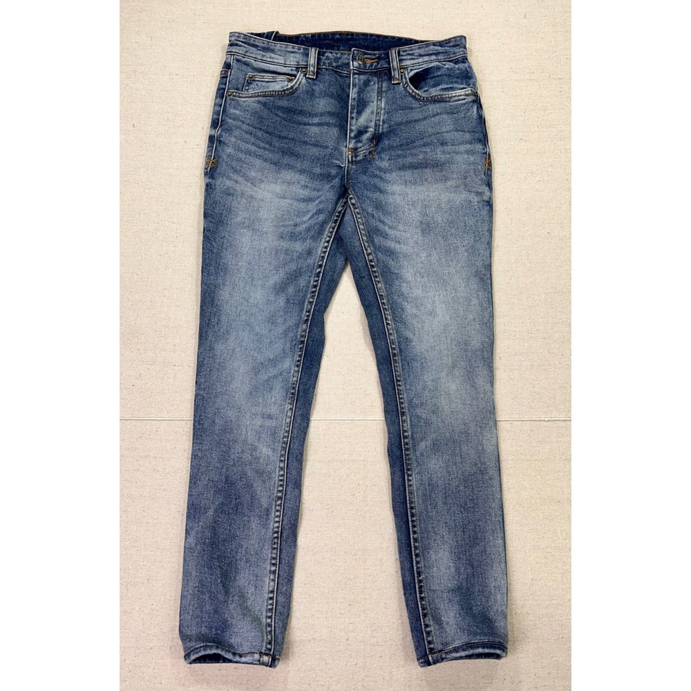 Ksubi Chitch Slim Tapered Jeans Mens 29 Blue Wash Stretch Denim Button Fly